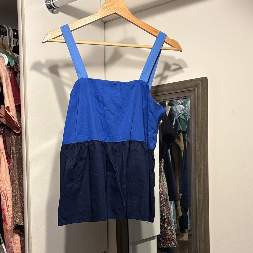 LOFT Colorblock Royal and Navy Sleeveless Tank